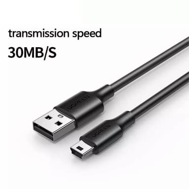 2m USB-A-uros-5-nastainen mini-USB-uros-tiedonsiirtolataus