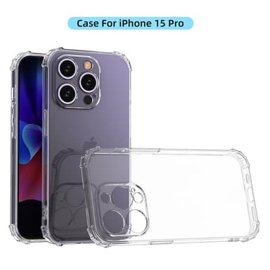 iPhone 15 Pro Shell Case -kotelolle TPU-kehys + akryylitakapuhelinkotelo