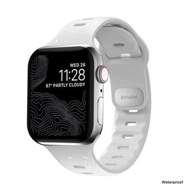 NOMAD Apple Watch 42/44/45mm/Apple Watch Ultra Ranneke Sport Slim Band Valkoinen