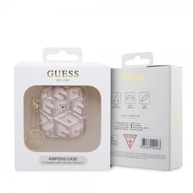 Guess AirPods 1/2 Kuori G Cube Vaaleanpunainen