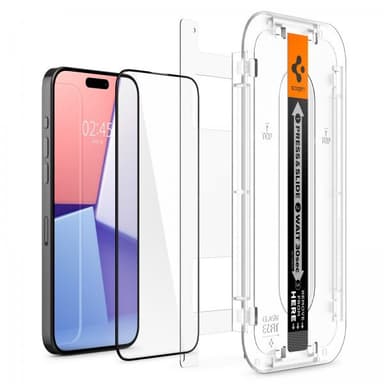 Spigen iPhone 15 Pro Näytönsuoja GLAS.tR EZ Fit FC Svart 2-pack