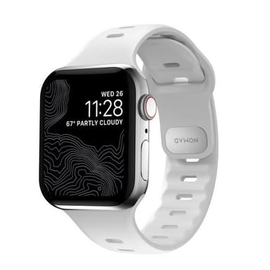 NOMAD Apple Watch 42/44/45mm/Apple Watch Ultra Ranneke Sport Slim Band Valkoinen