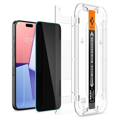 Spigen iPhone 15 Pro Max Näytönsuoja GLAS.tR EZ Fit Privacy 2-pakkaus