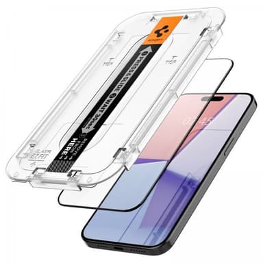 Spigen iPhone 15 Pro Max Näytönsuoja GLAS.tR EZ Fit FC Svart 2-pakkaus