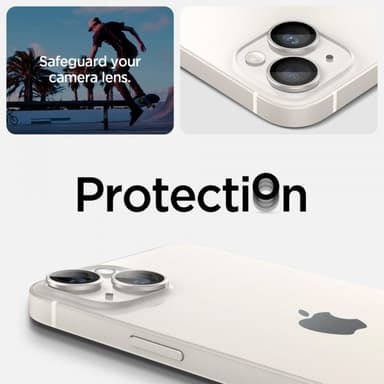 Spigen iPhone 14/iPhone 14 Plus Kameran linssinsuojus GLAS.tR EZ Fit Optik Pro Starlight 2-pakkaus