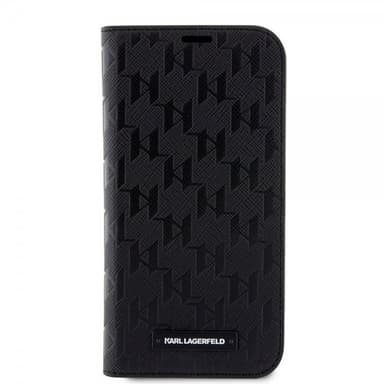 Karl Lagerfeld iPhone 14 Pro Kotelo Saffiano Monogram Musta