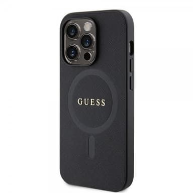 Guess iPhone 15 Pro Kuori Saffiano MagSafe Musta