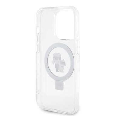 Karl Lagerfeld iPhone 15 Kuori Ring Stand MagSafe Valkoinen