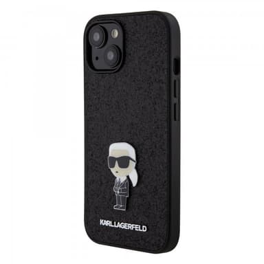 Karl Lagerfeld iPhone 15 Kuori Fixed Glitter Musta