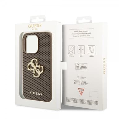 Guess iPhone 15 Pro Kuori Perforated Glitter Ruskea
