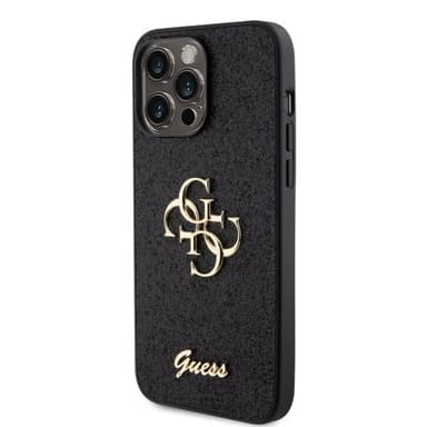 Guess iPhone 15 Pro Max Kuori Fixed Glitter Musta