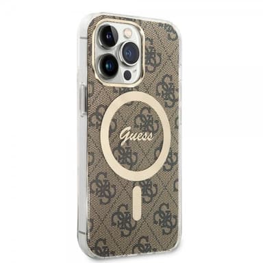 Guess iPhone 13 Pro Kuori 4G Pattern MagSafe Ruskea