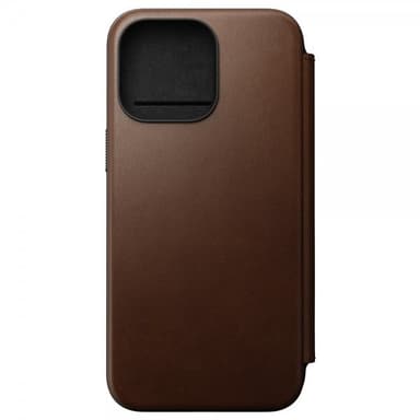 NOMAD iPhone 15 Pro Max Kotelo Modern Leather Folio Ruskea