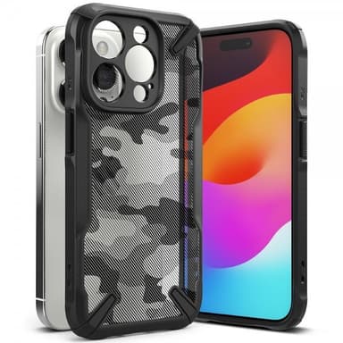 Ringke iPhone 15 Pro Max Kuori Fusion X Design Camo Black