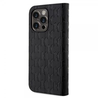 Karl Lagerfeld iPhone 14 Pro Kotelo Saffiano Monogram Musta
