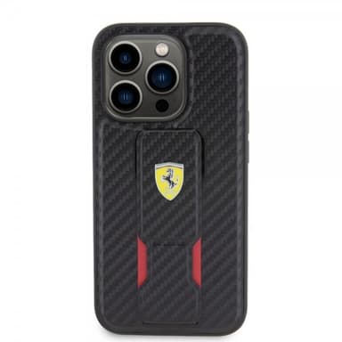 Ferrari iPhone 15 Pro Kuori Grip Stand Function Musta