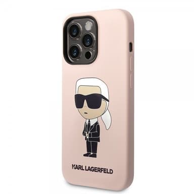 Karl Lagerfeld iPhone 15 Pro Kuori Ikonik NFT Vaaleanpunainen