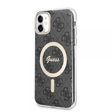 Guess iPhone 11 Kuori 4G Pattern MagSafe Musta