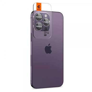 Spigen iPhone 14 Pro/iPhone 14 Pro Max Kameran linssinsuojus GLAS.tR EZ Fit Optik Pro Deep Purple 2-pakkaus