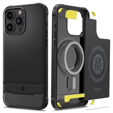 Spigen iPhone 15 Pro Kuori Rugged Armor MagFit Matte Black