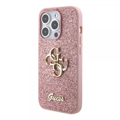 Guess iPhone 15 Pro Kuori Fixed Glitter Vaaleanpunainen