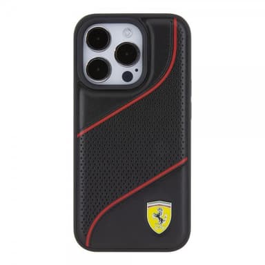 Ferrari iPhone 15 Pro Kuori Perforoitu Musta