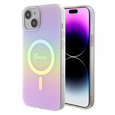 Guess iPhone 15 Kuori Script MagSafe Vaaleanpunainen