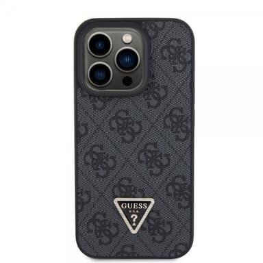 Guess iPhone 15 Pro Kuori 4G Metal Triangle Strass Musta