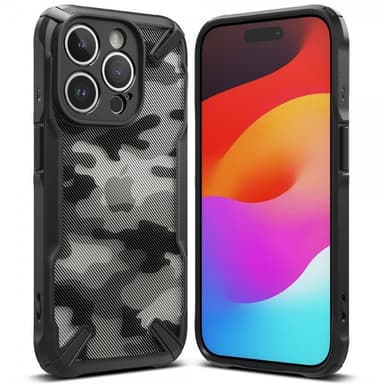 Ringke iPhone 15 Pro Max Kuori Fusion X Design Camo Black