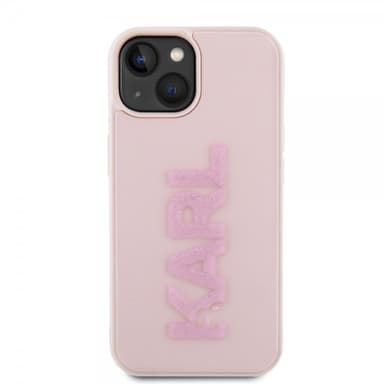 Karl Lagerfeld iPhone 15 Kuori 3D Rubber Karl Vaaleanpunainen