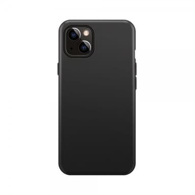 XQISIT iPhone 15 Plus Kuori Silicone Case MagSafe Musta