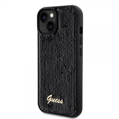 Guess iPhone 15 Plus Kuori Sequin Musta