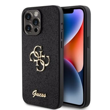 Guess iPhone 15 Pro Max Kuori Fixed Glitter Musta