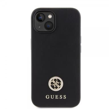 Guess iPhone 15 Kuori Metal Logo Strass Musta