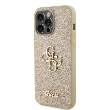 Guess iPhone 15 Pro Max Kuori Fixed Glitter Kulta