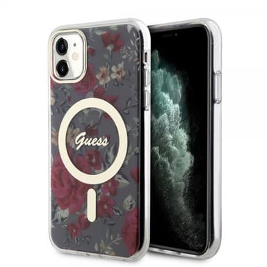 Guess iPhone 11 Kuori Flower MagSafe Kaki