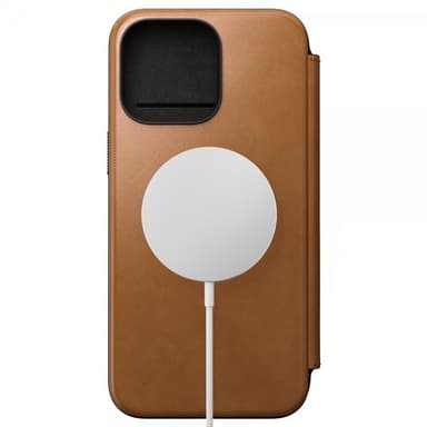 NOMAD iPhone 15 Pro Max Kotelo Modern Leather Folio English Tan