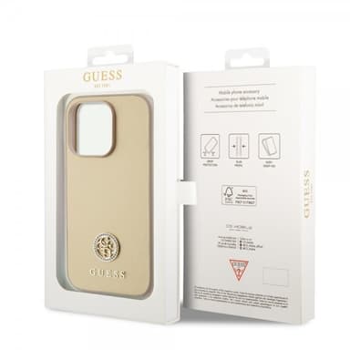Guess iPhone 15 Pro Kuori Metal Logo Strass Kulta