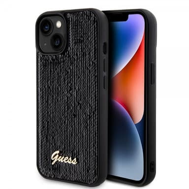 Guess iPhone 15 Plus Kuori Sequin Musta