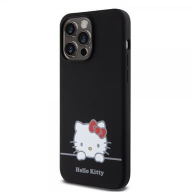 Hello Kitty iPhone 15 Pro Max Kuori Liquid Silicone Musta