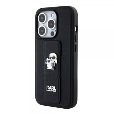 Karl Lagerfeld iPhone 15 Pro Max Kuori Grip Stand Function Musta