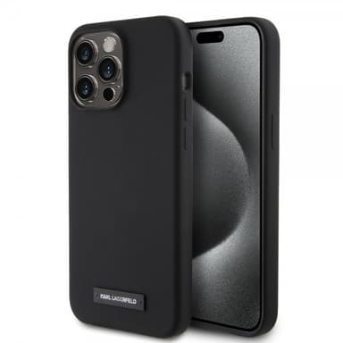 Karl Lagerfeld iPhone 15 Pro Max Kuori Liquid Silicone MagSafe Musta
