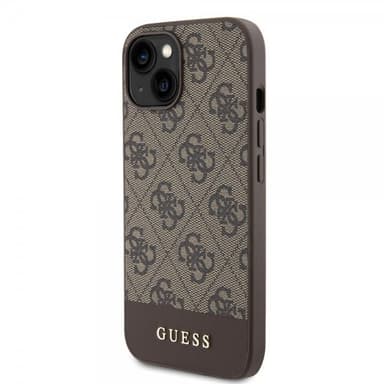 Guess iPhone 15 Kuori Bottom Stripe MagSafe Ruskea