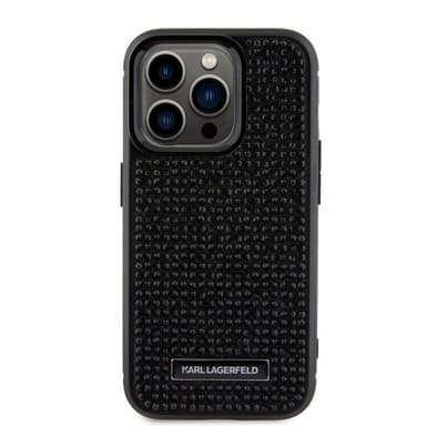 Karl Lagerfeld iPhone 15 Pro Kuori Rhinestone Musta