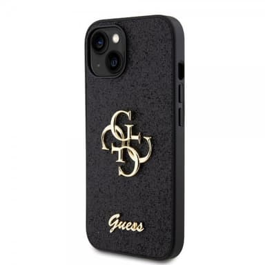 Guess iPhone 15 Kuori Fixed Glitter Musta