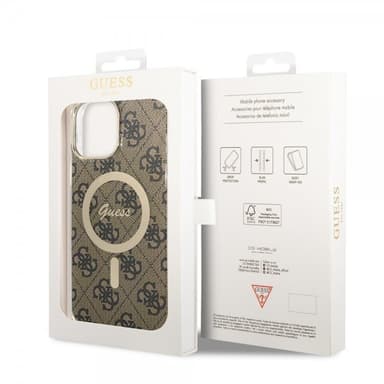 Guess iPhone 13 Pro Max Kuori 4G Pattern MagSafe Ruskea