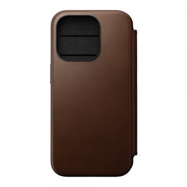 NOMAD iPhone 15 Pro Kotelo Modern Leather Folio Ruskea