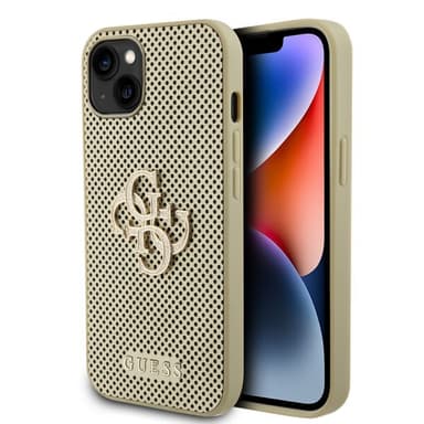 Guess iPhone 15 Kuori Perforated Glitter Kulta