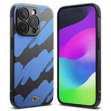 Ringke iPhone 15 Pro Max Kuori Onyx Design Blue Brush