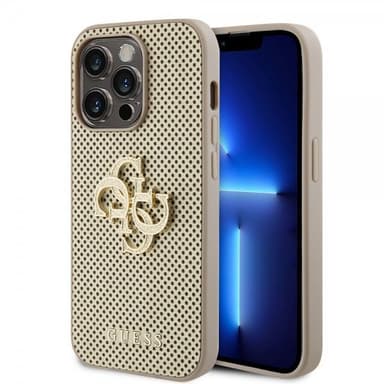 Guess iPhone 15 Pro Max Kuori Perforated Glitter Kulta
